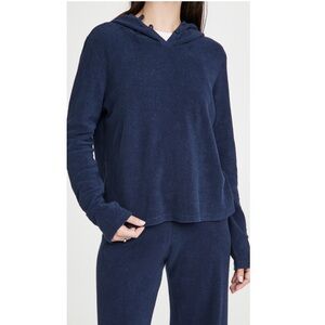 Suzie Kondi SET Matching Navy Terry Set M Top L Bottom New